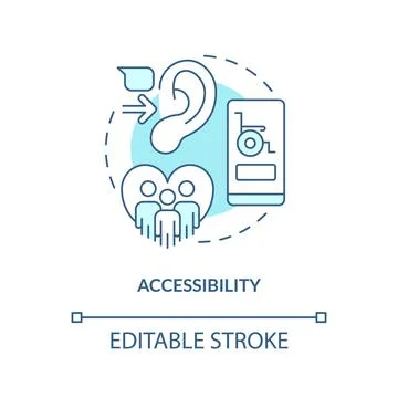 Accessibility turquoise concept icon Stock Illustration