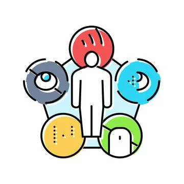 Accessibility ux ui design color icon vector illustration 스톡 일러스트