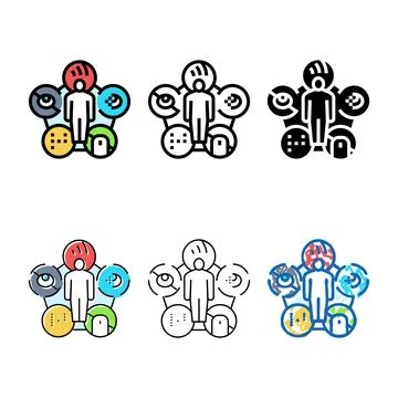 Accessibility ux ui design color variants icon vector Stock Illustration