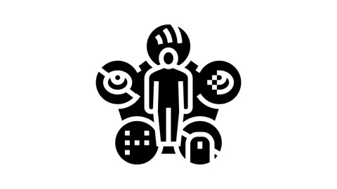 Accessibility ux ui design glyph icon animation Stock Footage 326150226