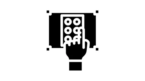 Accessibility ux ui design glyph icon animation Stock Footage 326741583