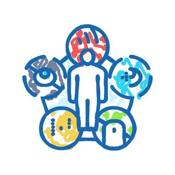 Accessibility ux ui design icon doodle illustration Illustrazione stock