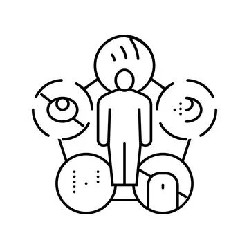 Accessibility ux ui design line icon vector illustration Illustrazione stock