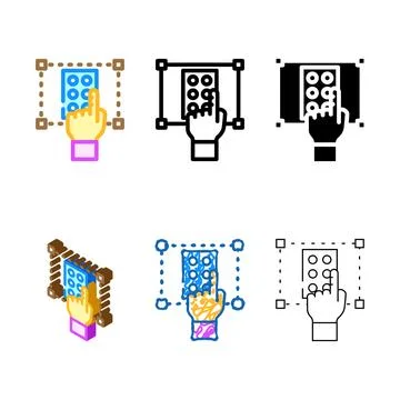 Accessibility ux ui design minimal color icon vector 스톡 일러스트