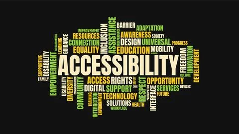 Accessibility Word Cloud Concept with Social Inclusion Terms 库存插图