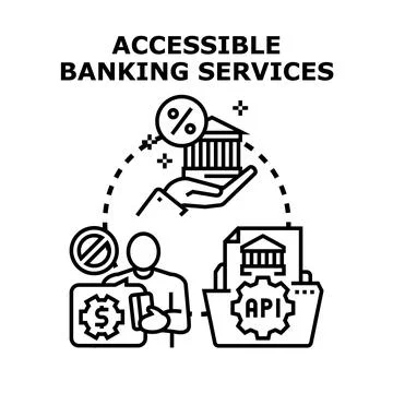 Accessible banking services concept providing financial assistance イラスト素材