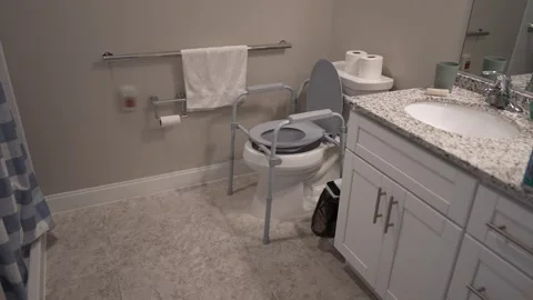 Accessible Bathroom Design With Safety Features and Modern Fixtures Stock Footage 296191210