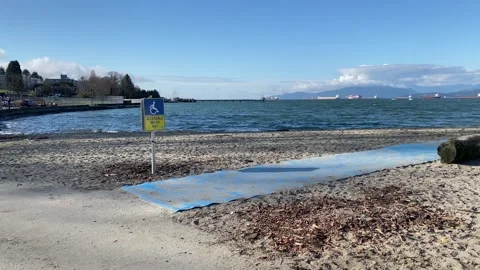 Accessible Beach Mat signage Stock Footage 282326403