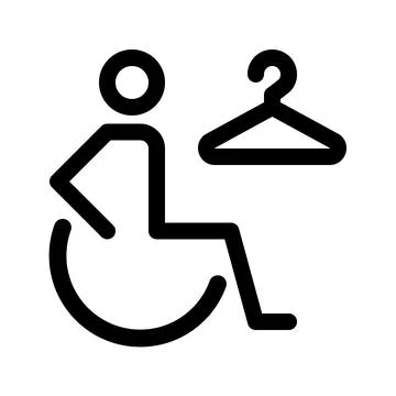 Accessible changing room line icon Stock Illustration