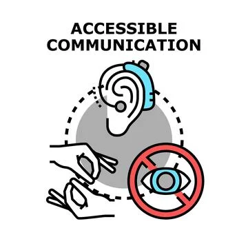 Accessible communication for people with disabilities concept Stock Illustration