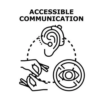 Accessible communication for people with disabilities concept Stock Illustration