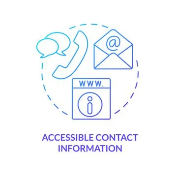Accessible contact information blue gradient concept icon Stock Illustration