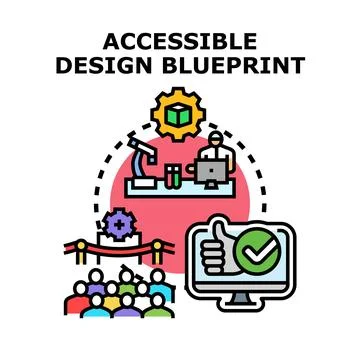 Accessible design blueprint developing for successful usability Stock Illustration