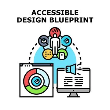 Accessible design blueprint planning for diverse user needs Stock Illustration