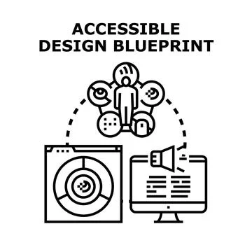 Accessible design blueprint planning for diverse user needs Stock Illustration