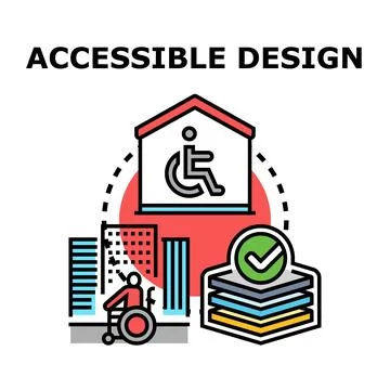 Accessible design thinking creating inclusive urban infrastructure Stock Illustration