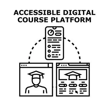 Accessible digital course platform creating online education service 库存插图