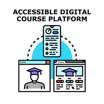 Accessible digital course platform creating online education service イラスト素材