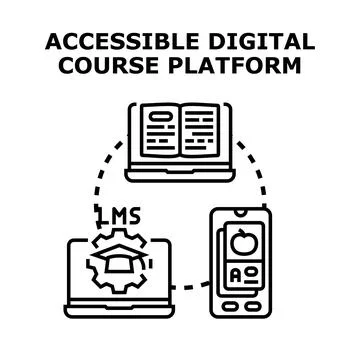 Accessible digital course platform offering online education system 스톡 일러스트
