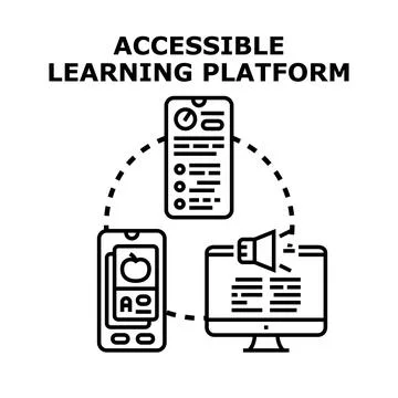 Accessible digital learning platform remote education concept Stock Illustration