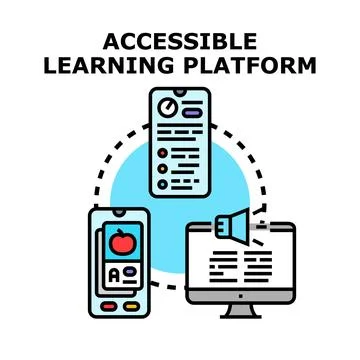 Accessible digital learning platform remote education concept Stock Illustration
