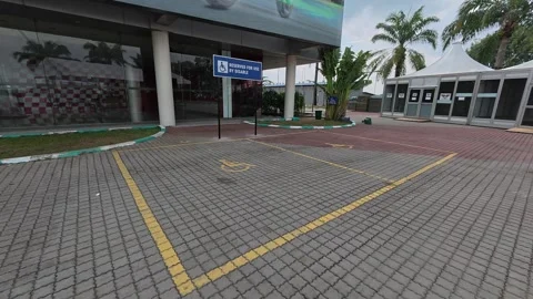 Accessible Disabled Parking Spot in Open Public Area Stock Footage 321893295