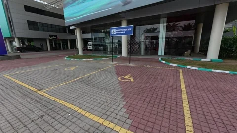 Accessible Disabled Parking Spot in Open Public Area Stock Footage 321893398