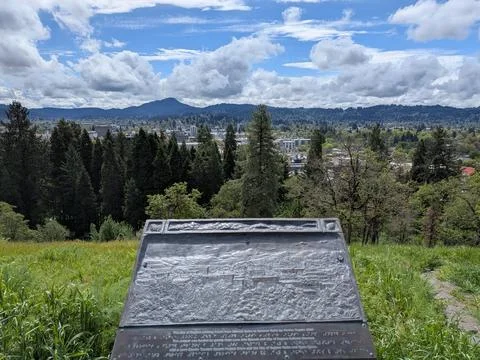 Accessible downtown Eugene plaque with tactile features and Braille stands Photos
