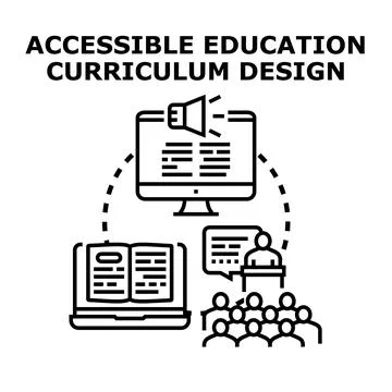 Accessible education curriculum design digital learning concept 스톡 일러스트