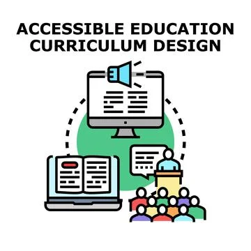 Accessible education curriculum design digital learning concept Stock Illustration