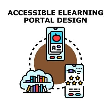 Accessible elearning portal design concept illustration Stock Illustration