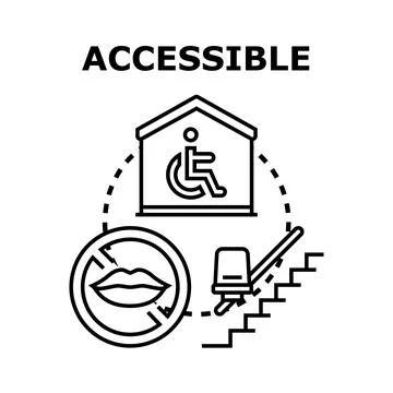 Accessible environment concept for people with disabilities Stock-Illustration