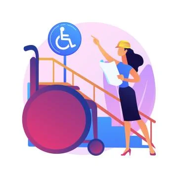 Accessible environment design abstract concept vector illustration. Ilustración de archivo