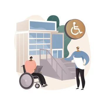 Accessible environment design abstract concept vector illustration. Ilustración de archivo