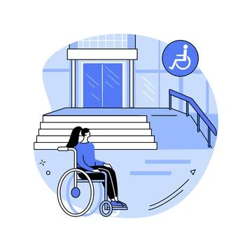 Accessible environment design abstract concept vector illustration. Ilustración de archivo