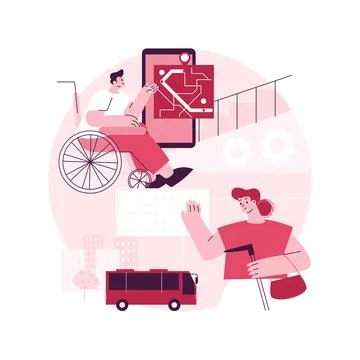 Accessible environment design abstract concept vector illustration. Ilustración de archivo