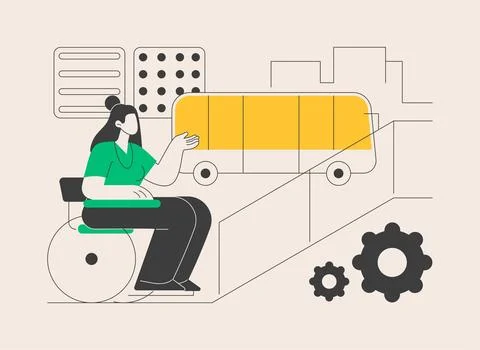 Accessible environment design abstract concept vector illustration. Ilustración de archivo