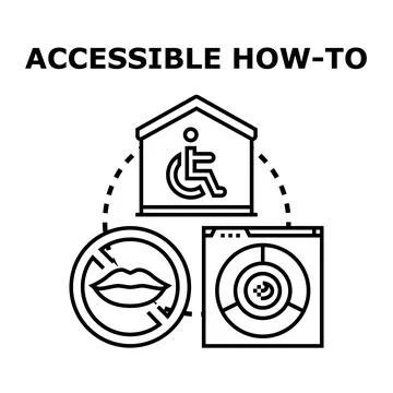 Accessible how to vector concept people with disabilities receiving equal sup Stock Illustration
