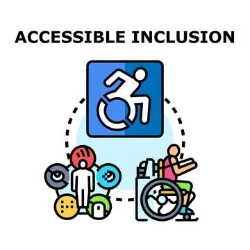 Accessible inclusion creating equal opportunities for all Stock Illustration