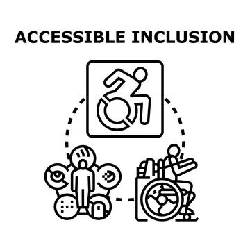 Accessible inclusion creating equal opportunities for all Stock Illustration