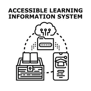Accessible learning information system with digital content Stock Illustration