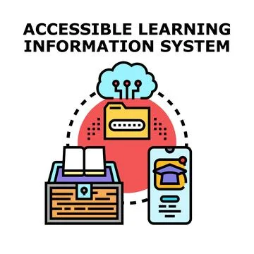 Accessible learning information system with digital content Stock Illustration