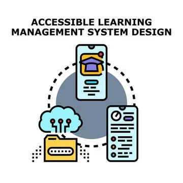 Accessible learning management system design concept 库存插图