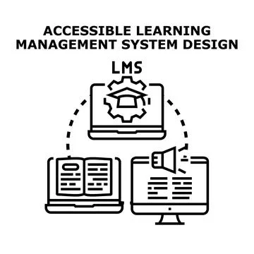 Accessible learning management system design concept Stock Illustration