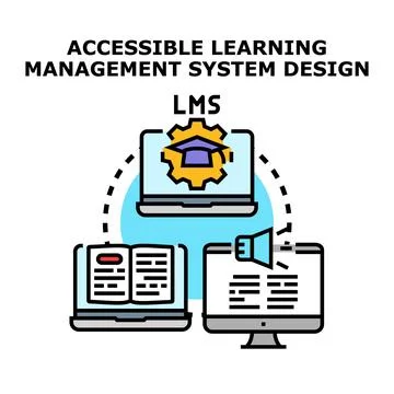 Accessible learning management system design concept Illustrazione stock