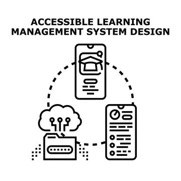 Accessible learning management system design concept Stock Illustration
