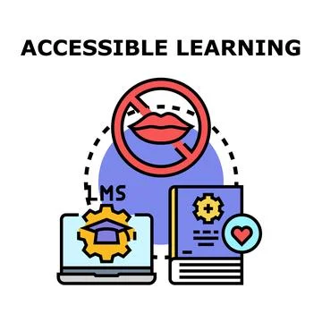 Accessible learning platform for deaf and hard of hearing students Illustrazione stock