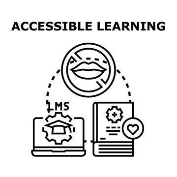 Accessible learning platform for deaf and hard of hearing students Stock Illustration