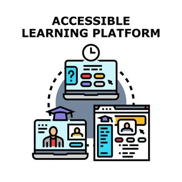 Accessible learning platform for education technology Ilustração Stock