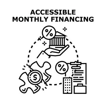 Accessible monthly financing options concept vector icon Stock Illustration